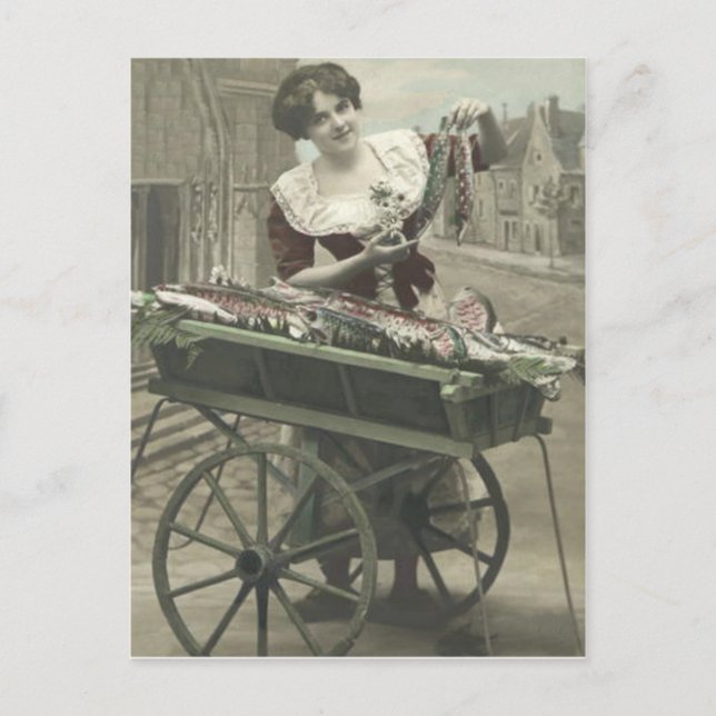 Fish Cart Street Church Poisson d'avril Vykort (Framsida)