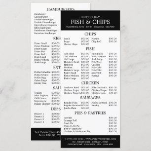 Fish & Chip Shop Restaurang Slimline Meny