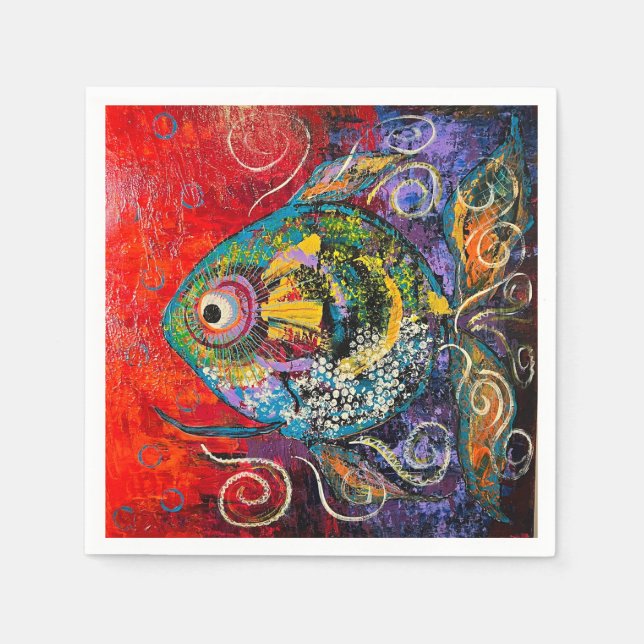 Fish Cocktail Napkins Pappersservett (Framsidan)