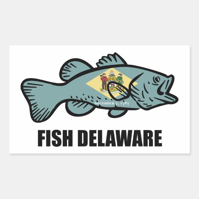 Fish Delaware Rektangulärt Klistermärke (Framsida)