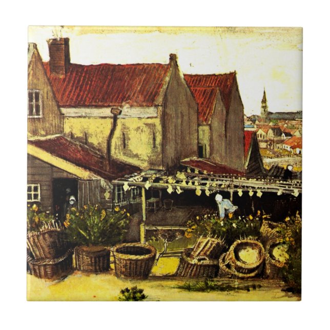 Fish Dining Barn av Vincent van Gogh Kakelplatta (Framsidan)