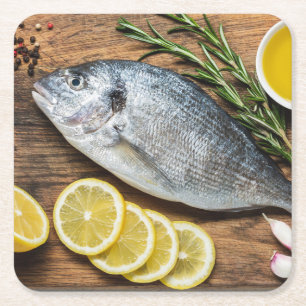 Fish Dorado Underlägg Papper Kvadrat