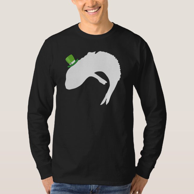 Fish Dragon Leprechaun Irish St Patrick Day T Shirt (Framsida)