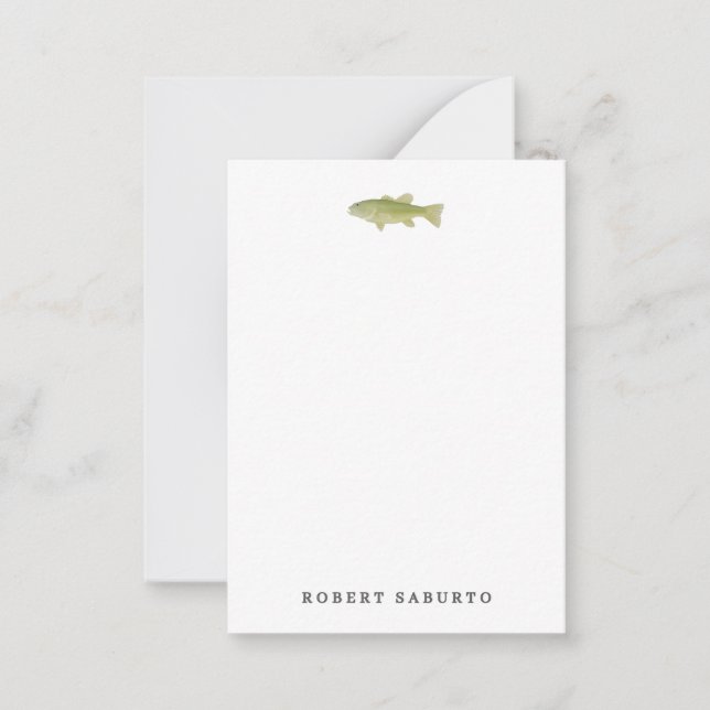 Fish Flat Note Card Anteckningskort (Framsida)