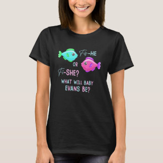 Fish Gender Reveal Cute Pink and Blue Fish Reveal T Shirt