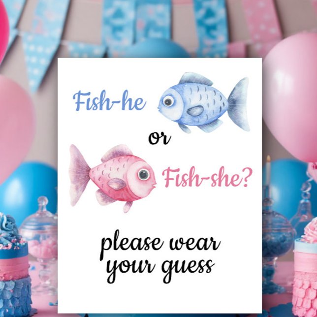 Fish Gender Reveal - Please wear your guess Poster (Skapare uppladdad)