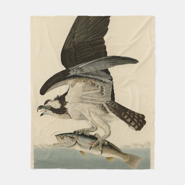 Fish Hawk, Osprey, från Audubon's Birds of America Fleecefilt (Framsidan)