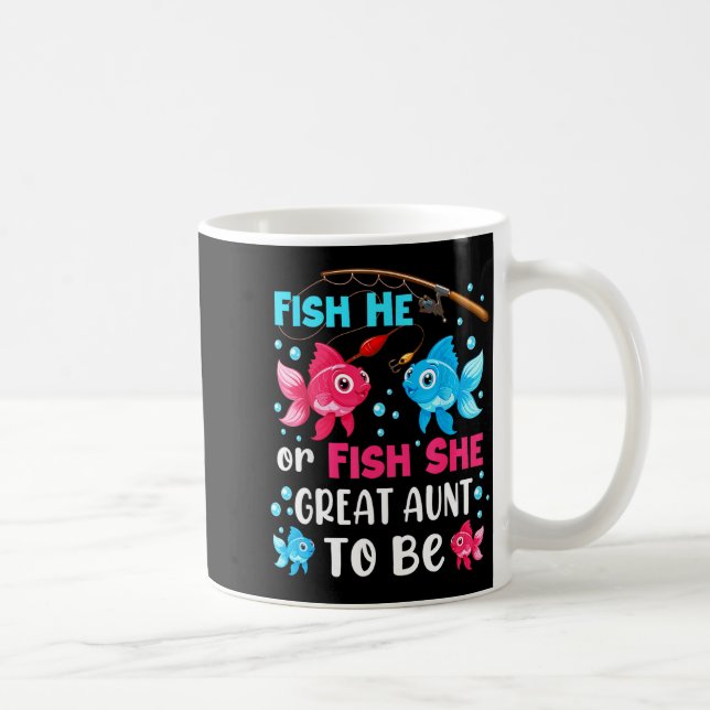Fish He Or Fish She Gender Reveal Family Great Aun Kaffemugg (Höger)