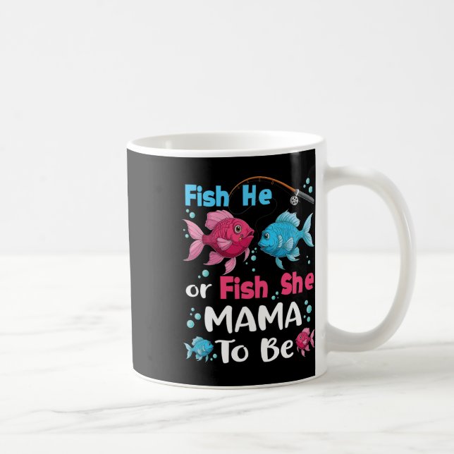 Fish He Or Fish She Gender Reveal Family Matching  Kaffemugg (Höger)