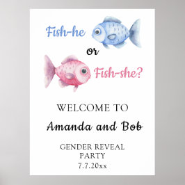 Fish-he or Fish-she Gender reveal Welcome Poster