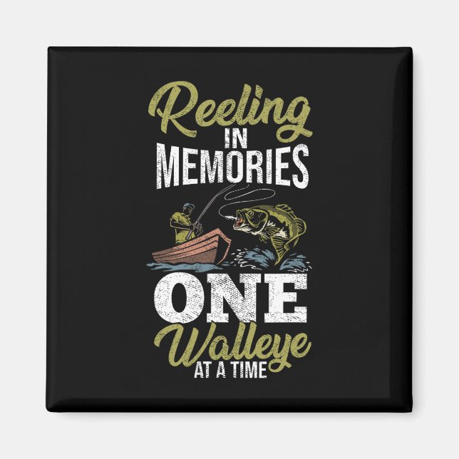 Fish Hunting Sauger Angler Walleye Fisherman Walle Magnet (Framsidan)