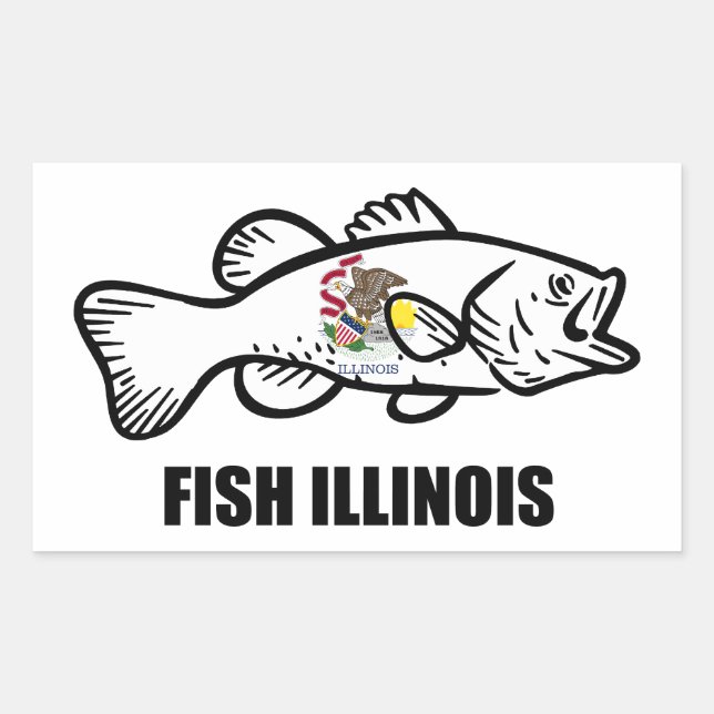 Fish Illinois Bass Rektangulärt Klistermärke (Framsida)