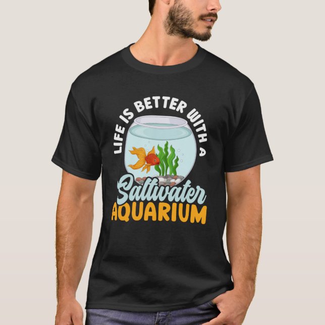 Fish Keeper Aquarium Junkie Aquarist Saltwater Tan T Shirt (Framsida)