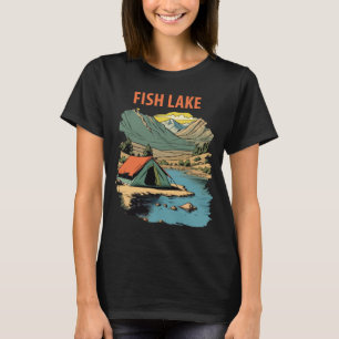 Fish Lake Mountain Cabin Blue Resa T Shirt
