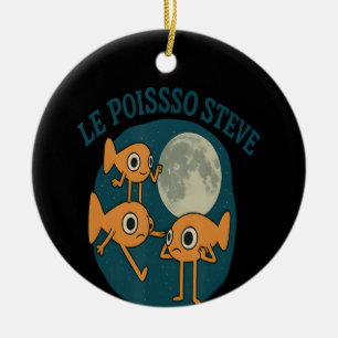 Fish Le Poisson Steve Funny Fish Julgransprydnad Keramik