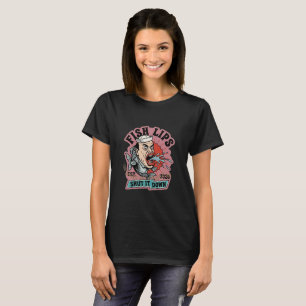 Fish Lips Stäng Det Gamla Sjömannstattoo T-Shirt