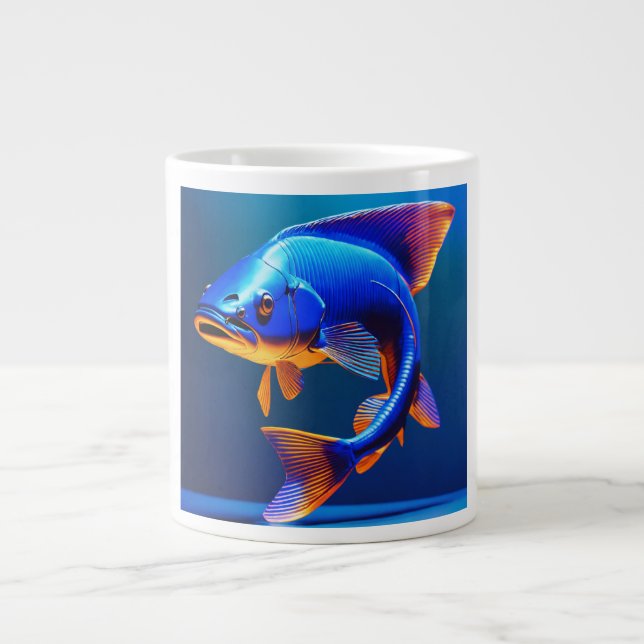 Fish Logo Mug | Cute & Minimal Aquatic Design Jumbo Mugg (Framsidan)