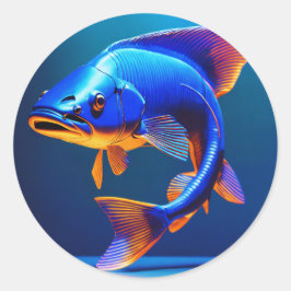 Fish Logo Sticker | Cute & Minimal Aquatic Design Runt Klistermärke