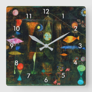 Fish Magic, Paul Klee Fyrkantig Klocka