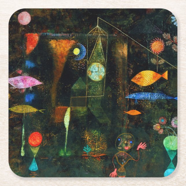 Fish Magic, Paul Klee Underlägg Papper Kvadrat (Framsidan)