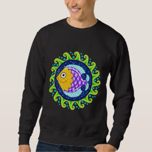 Fish Mandala Lång Ärmad Tröja