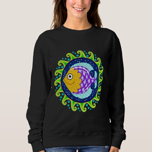 Fish Mandala T Shirt (Framsida)