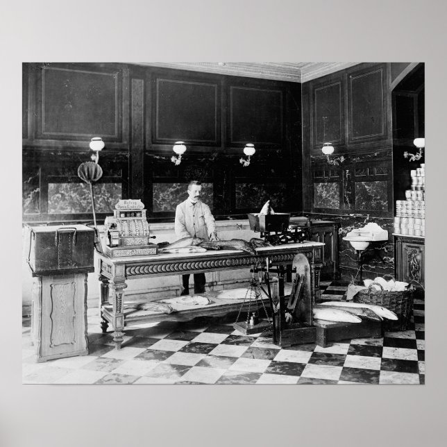 Fish Market, 1895. Vintage Photo Poster (Framsidan)