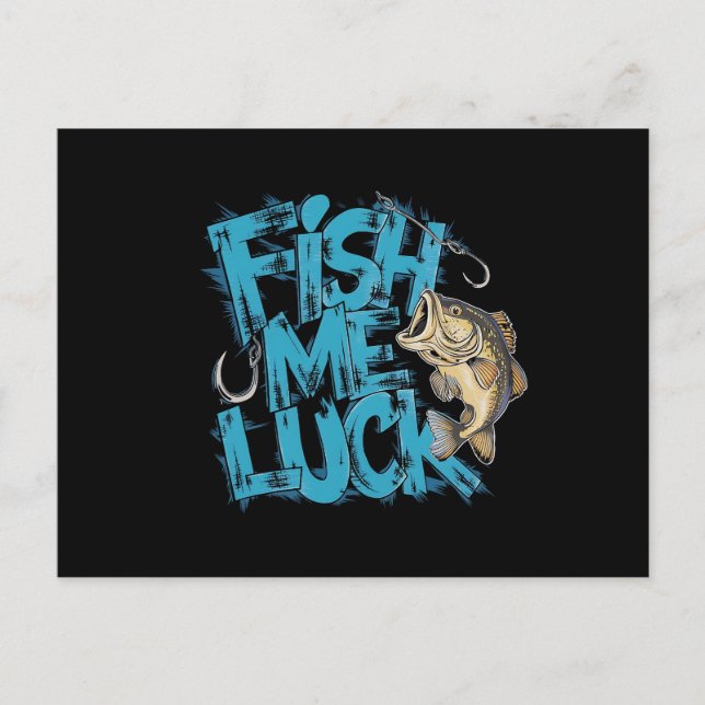 Fish Me Luck Graffiti Bass Art Vykort (Framsida)