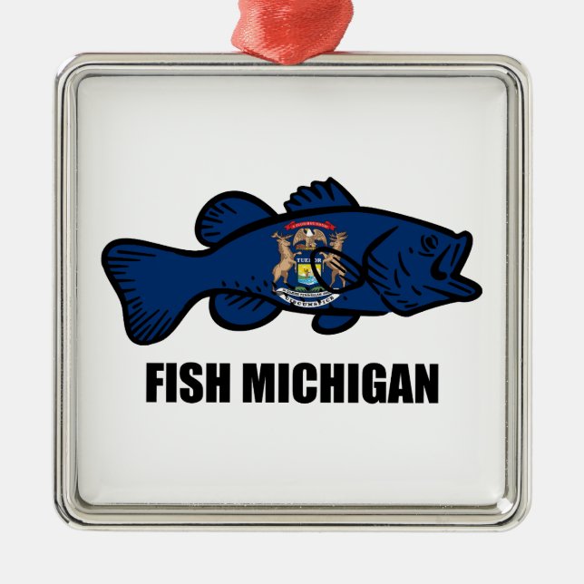 Fish Michigan Julgransprydnad Metall (Framsidan)