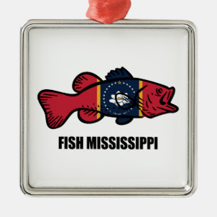 Fish Mississippi Julgransprydnad Metall