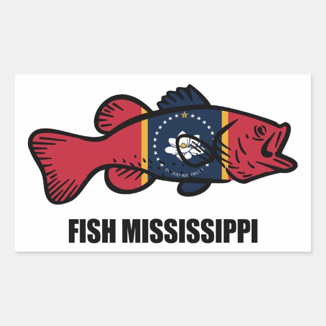 Fish Mississippi Rektangulärt Klistermärke (Framsida)