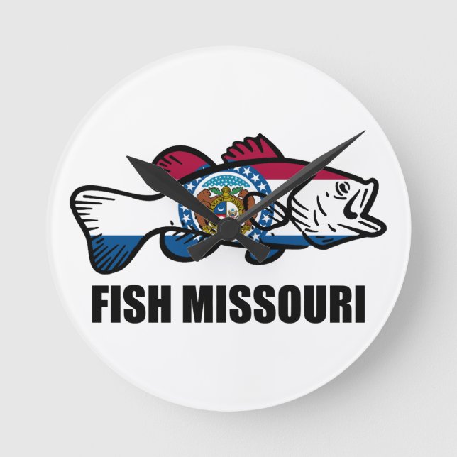 Fish Missouri Rund Klocka (Framsida)