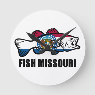 Fish Missouri Rund Klocka