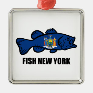 Fish New York Bass Julgransprydnad Metall