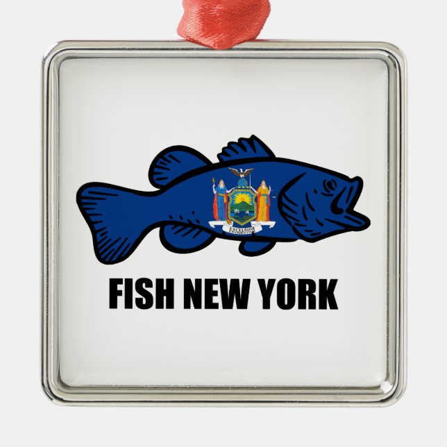 Fish New York Bass Julgransprydnad Metall (Framsidan)