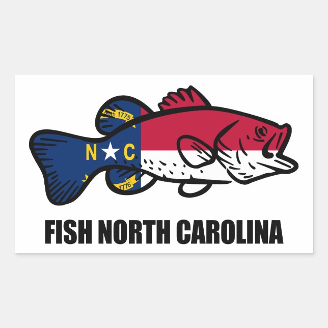 Fish North Carolina Rektangulärt Klistermärke (Framsida)