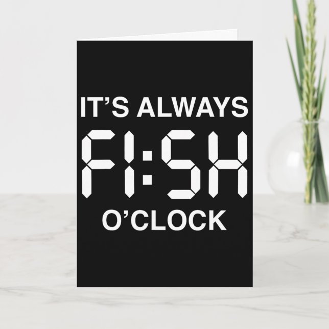 Fish O'clock Roligt Fiske Fiskare Fars Dag  Kort (Framsida)