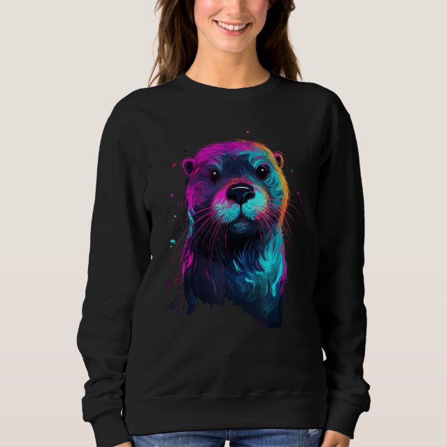 Fish Otter Sea Otter Animal Otter  Bundle Otter T Shirt (Framsida)