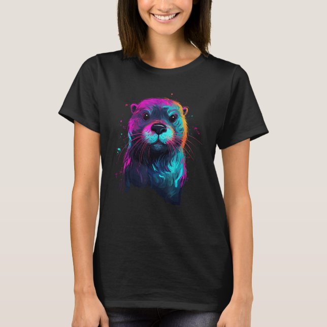Fish Otter Sea Otter Animal Otter  Bundle Otter T Shirt (Framsida)