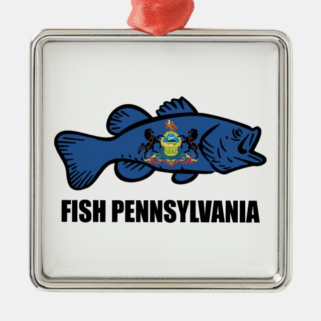 Fish Pennsylvania Bass Julgransprydnad Metall (Framsidan)