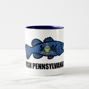 Fish Pennsylvania Bass Två-Tonad Mugg