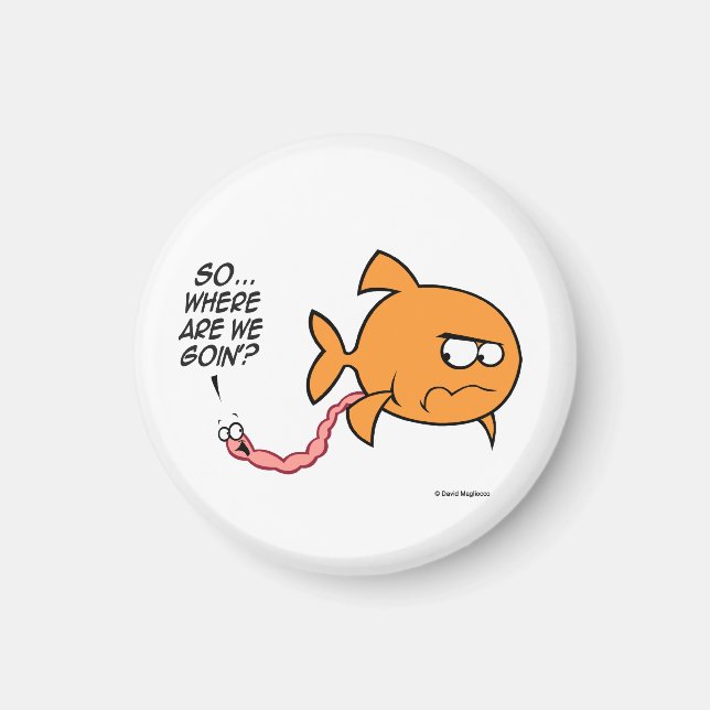 Fish Pooh Round Magnets Magnet (Framsidan)