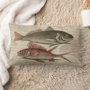 Fish Red Perch Fisherman Art Lumbarkudde