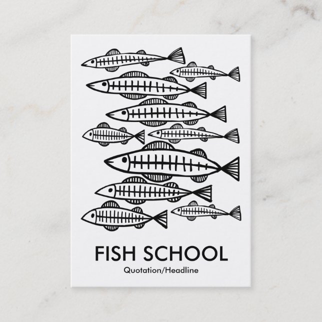 Fish School - White Visitkort (Framsida)