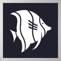 FISH-silhuett, strandsatt |