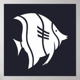 FISH-silhuett, strandsatt | Poster