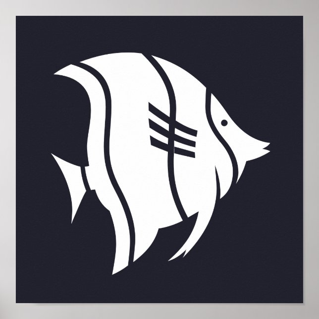 FISH-silhuett, strandsatt | Poster (Framsidan)