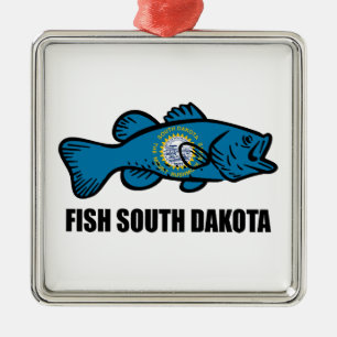 Fish South Dakota Julgransprydnad Metall