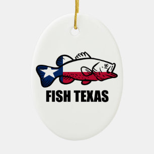 Fish Texas Julgransprydnad Keramik
