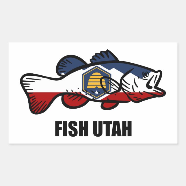 Fish Utah Rektangulärt Klistermärke (Framsida)